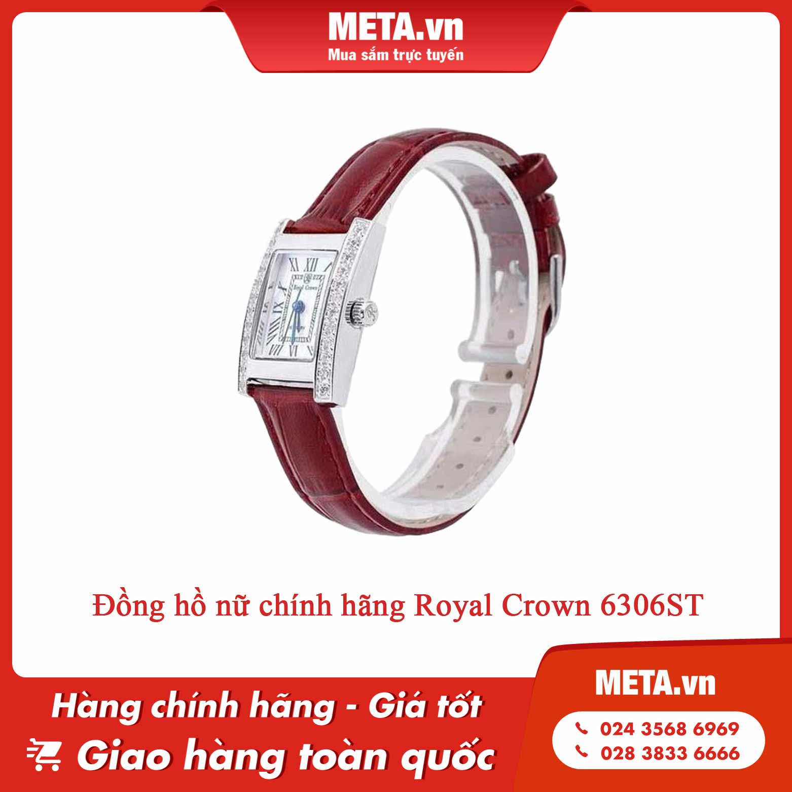 mẫu đồng hồ nữ cho tay nhỏ - Đồng hồ nữ chính hãng Royal Crown 6306ST