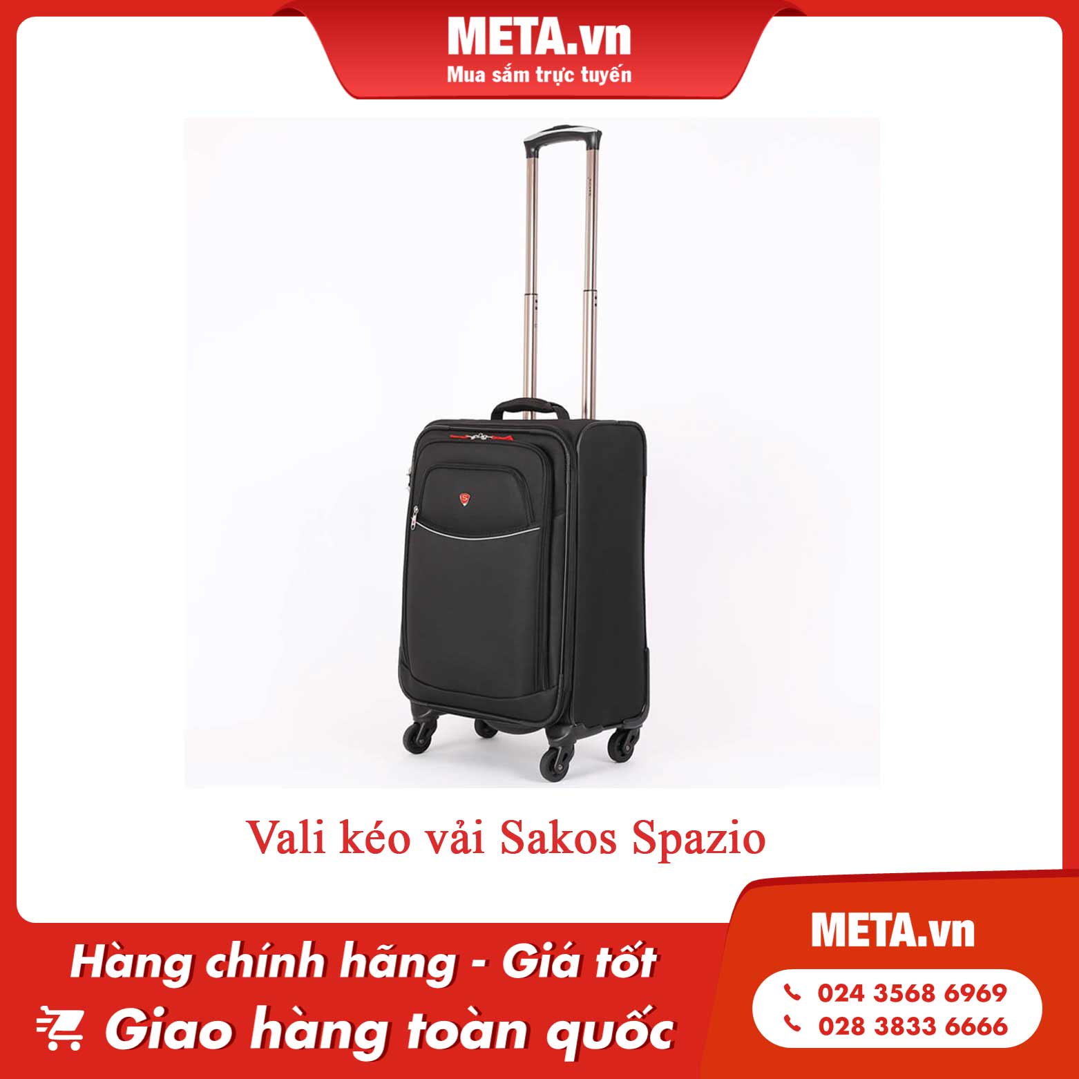 Vali kéo vải Sakos Spazio