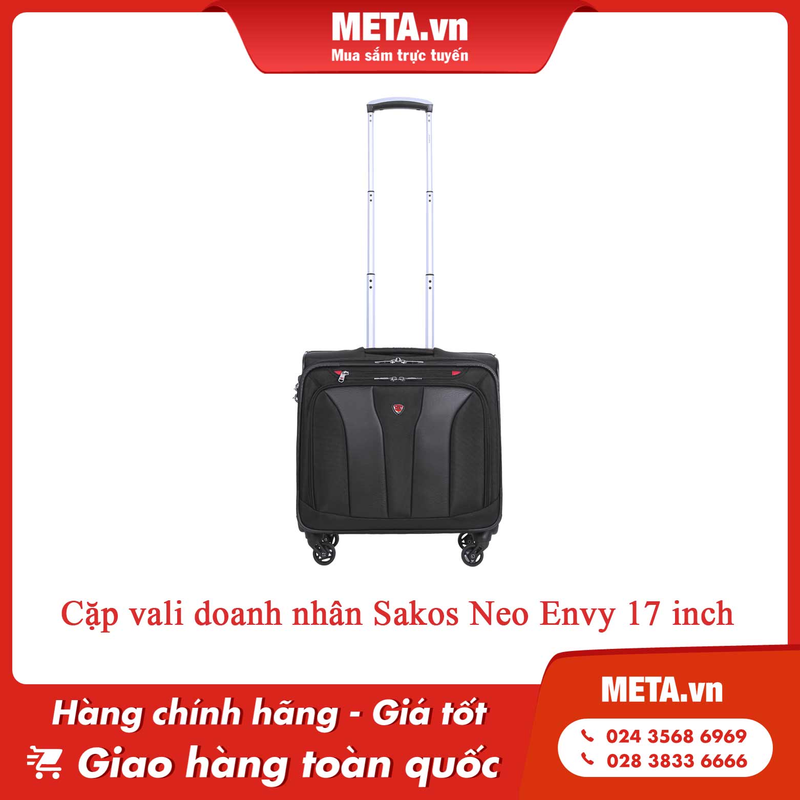 Cặp vali doanh nhân Sakos Neo Envy 17 inch