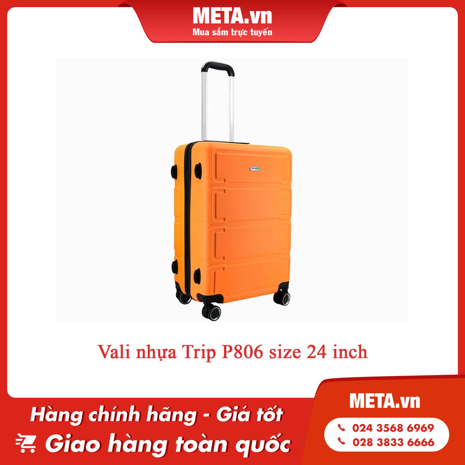 Vali nhựa Trip P806 size 24 inch