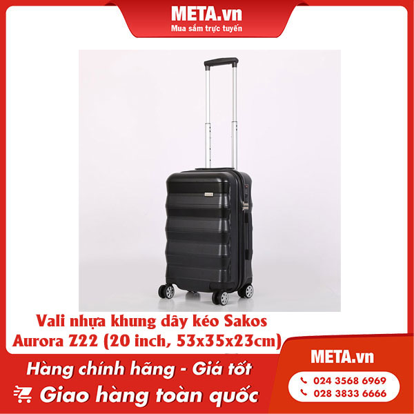 Vali nhựa khung dây kéo Sakos Aurora Z22 20 inch