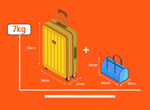 Kích cỡ vali xách tay của Pacific Airlines 