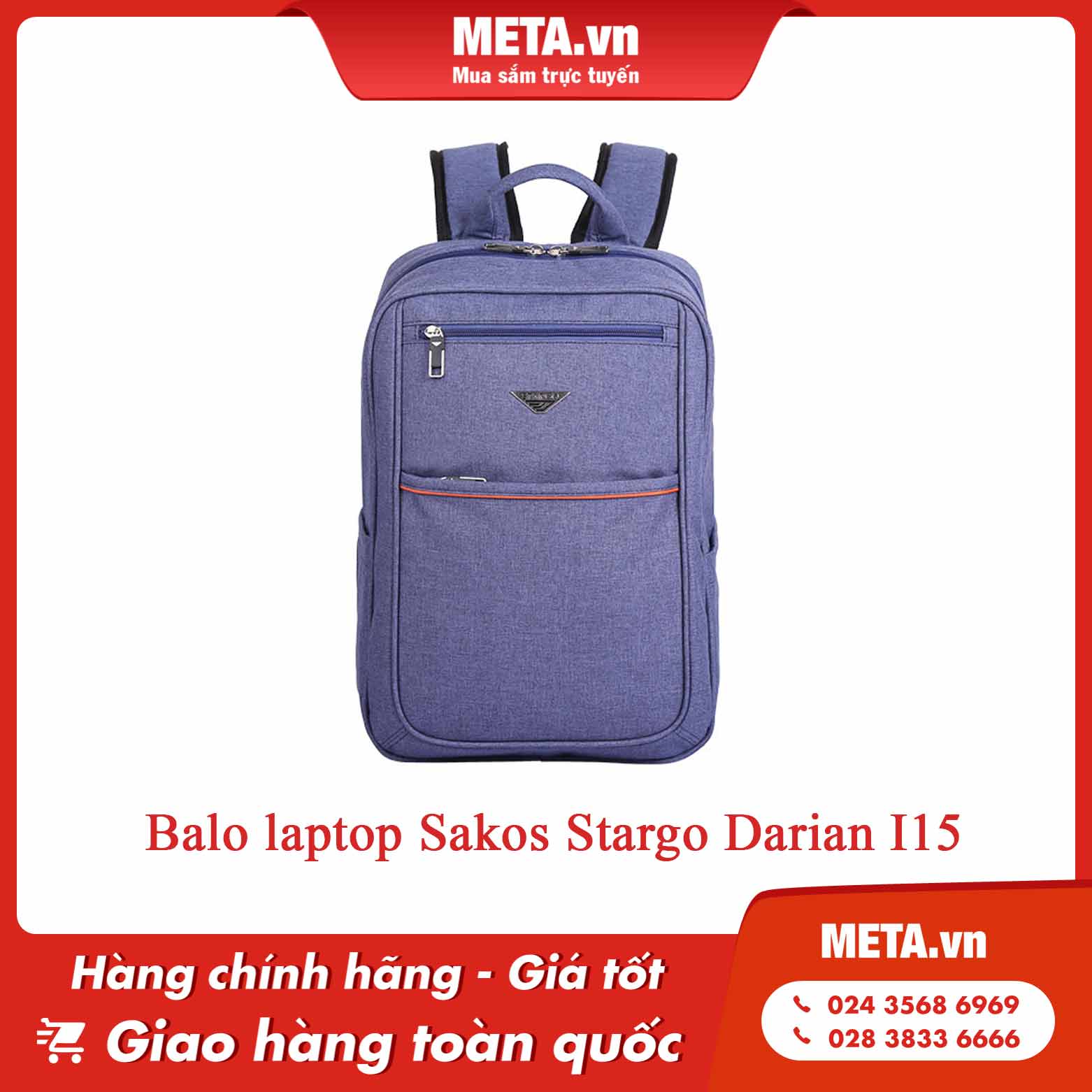 Balo laptop Sakos Stargo Darian I15