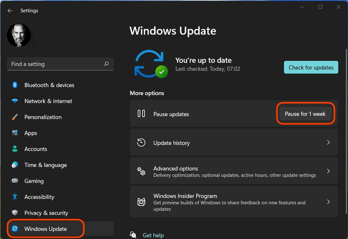 Cách tắt update Win 11 trong 1 tuần
