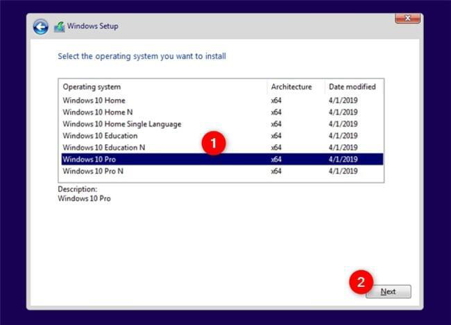 Chọn phiên bản Windows 10