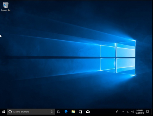 Giao diện Windows 10 khi đã cài đặt trên máy tính qua các bước