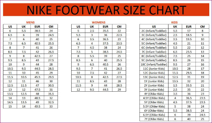 Bảng size giày đá bóng Nike