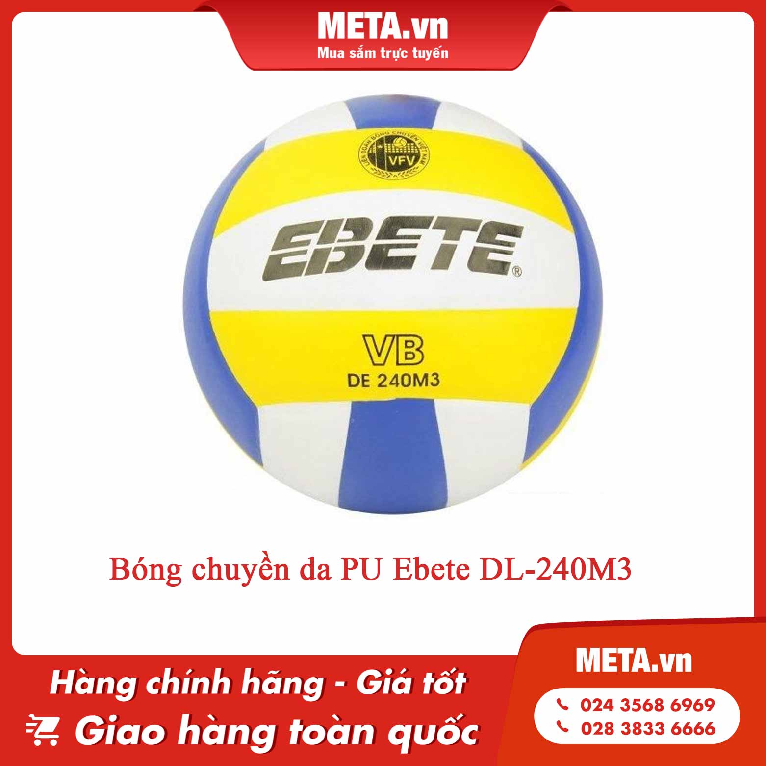 Bóng chuyền da PU Ebete DL-240M3