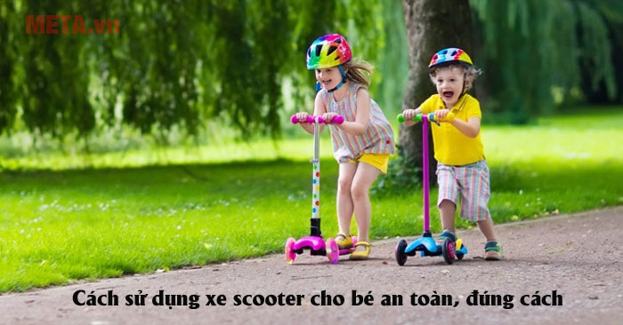 cách sử dụng xe scooter cho bé