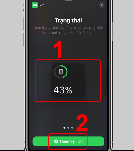 Bạn lựa chọn hình dạng của widget -> Nhấn Thêm tiện ích
