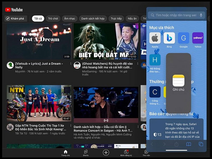 cách chia đôi màn hình iPad, chia màn hình iPad thành nhiều phần