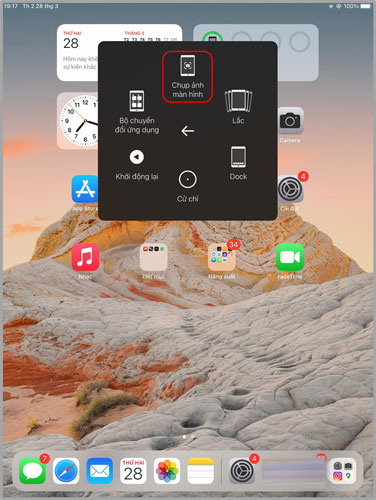Cách chụp màn hình iPad bằng Assistive Touch