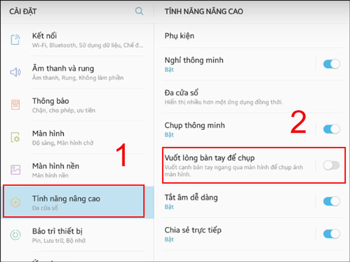 Cách chụp màn hình máy tính bảng Samsung bằng thao tác vuốt