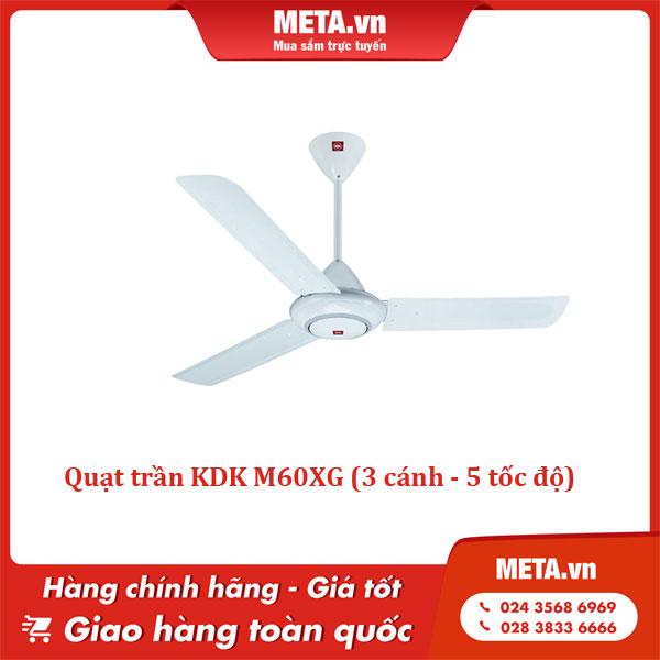 Quạt trần cánh nhựa KDK M60XG