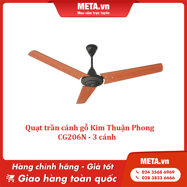 Quạt trần cánh gỗ Kim Thuận Phong CG206N