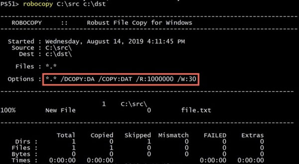 Cách sao chép trên máy tính bằng Robocopy