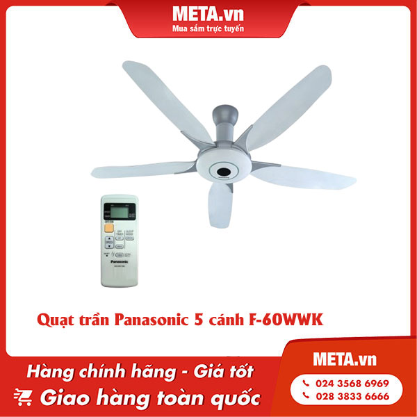 Quạt trần Panasonic 5 cánh F-60WWK