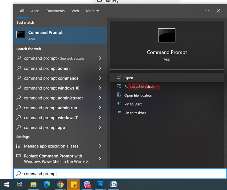 Cách cài đặt khóa màn hình máy tính Win 11 bằng Command Prompt