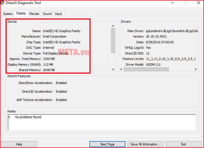 Cách kiểm tra card màn hình máy tính bằng hộp thoại Run