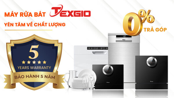 Thời gian bảo hành của Texigio đối với máy rửa bát gia đình