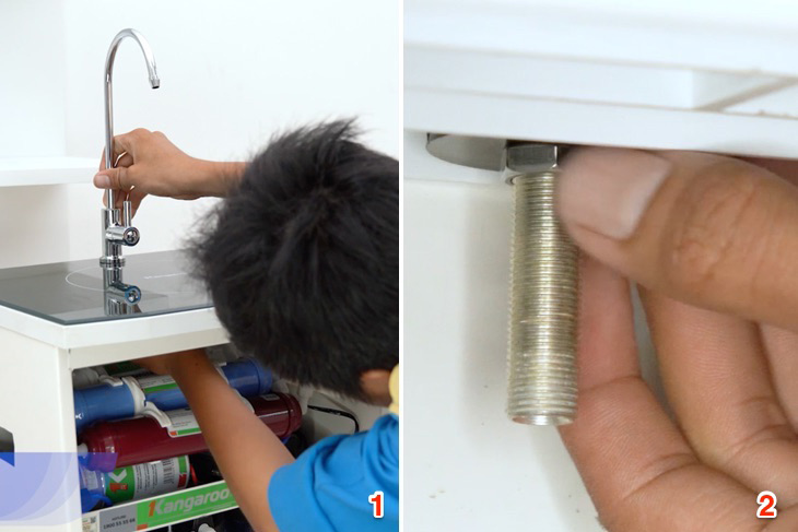 Lắp vòi nước vào máy lọc nước