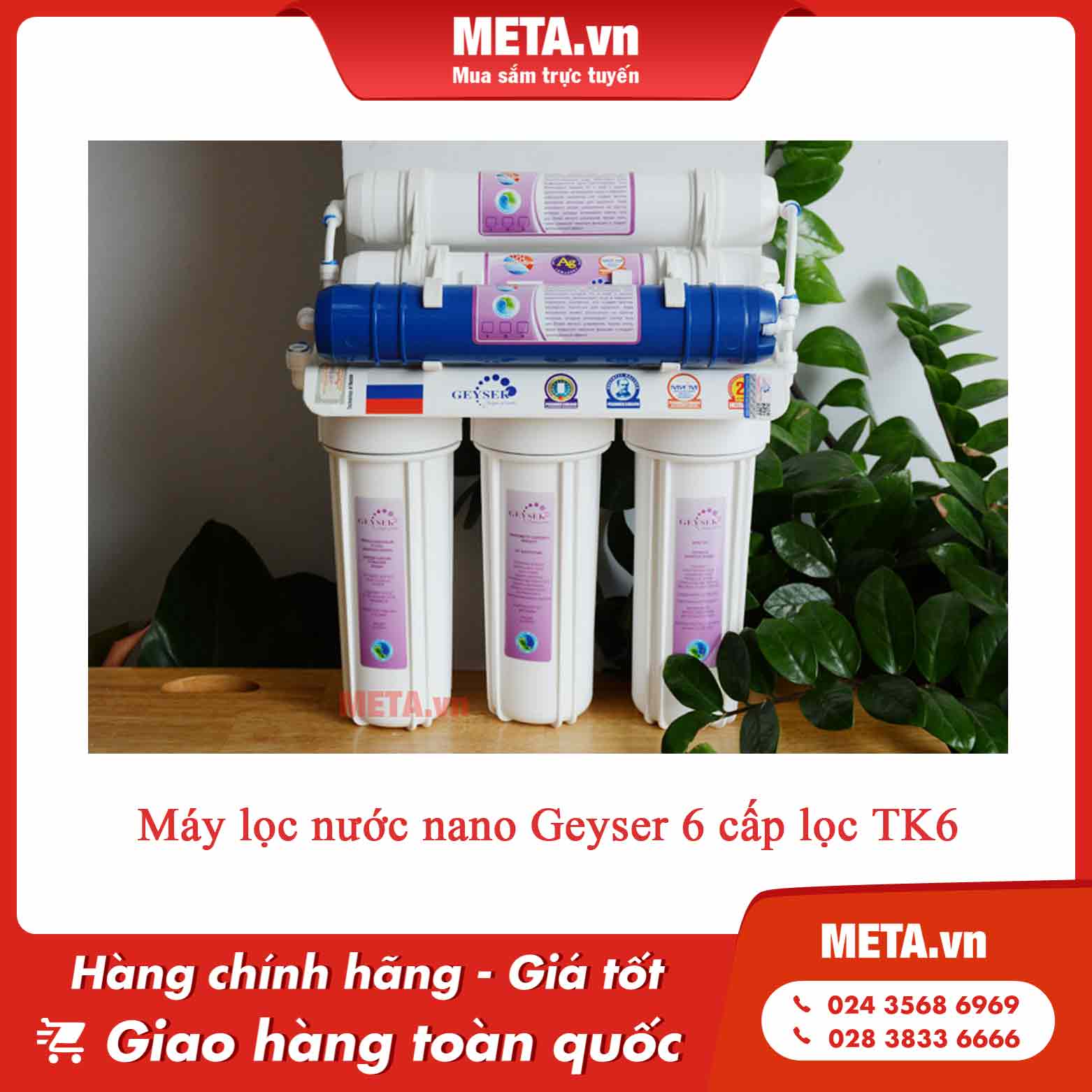 Máy lọc nước nano Geyser 6 cấp lọc TK6