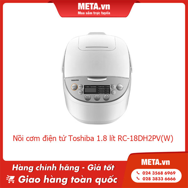 Nồi cơm điện tử Toshiba 1.8 lít RC-18DH2PV(W)