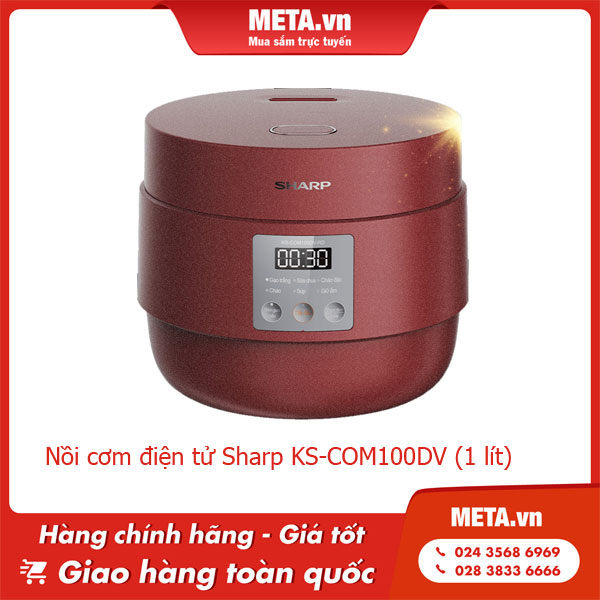 Nồi cơm điện tử Sharp KS-COM100DV (1 lít)