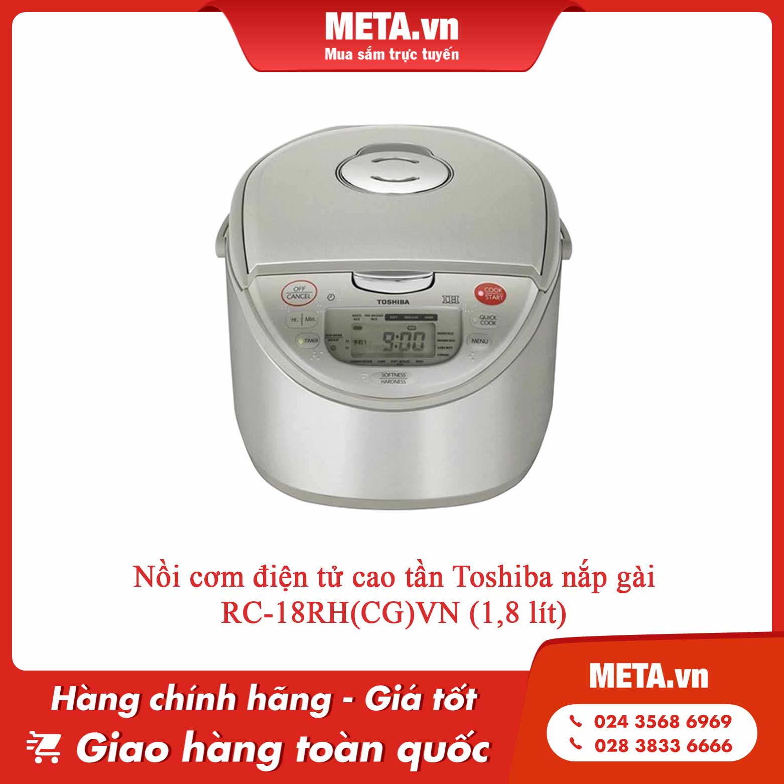 Nồi cơm điện tử cao tần Toshiba RC-18RH(CG)VN (1,8 lít)