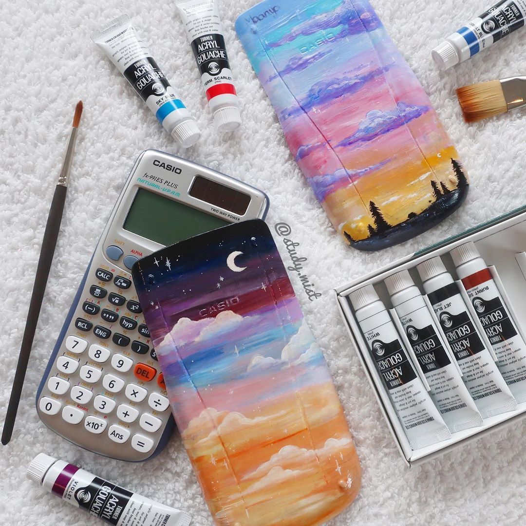 Mẫu trang trí máy tính Casio handmade
