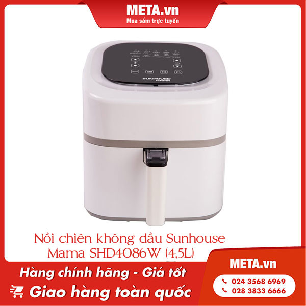 Đánh giá nồi chiên không dầu Sunhouse - Nồi chiên không dầu Sunhouse Mama SHD4086W (4,5L)