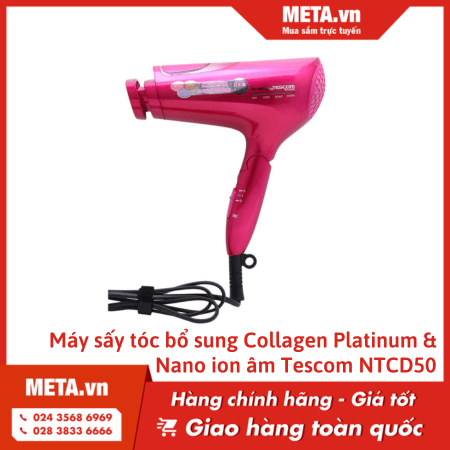 Máy sấy tóc bổ sung Collagen Platinum & Nano ion âm Tescom NTCD50