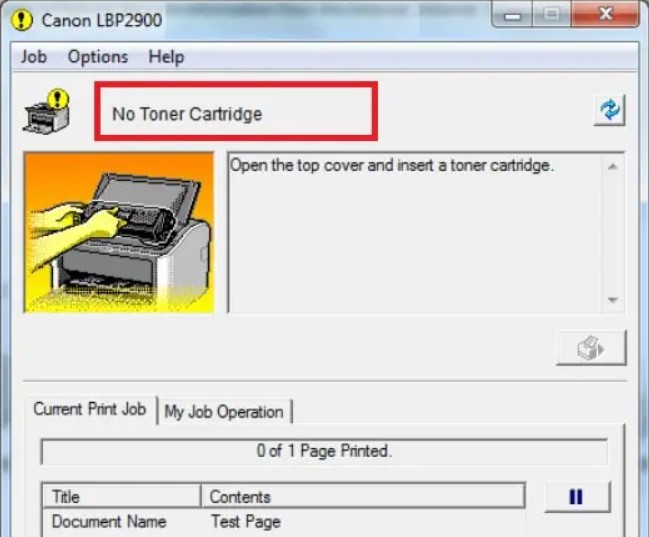 Máy in Canon 2900 báo lỗi không nhận hộp mực là lỗi gì?