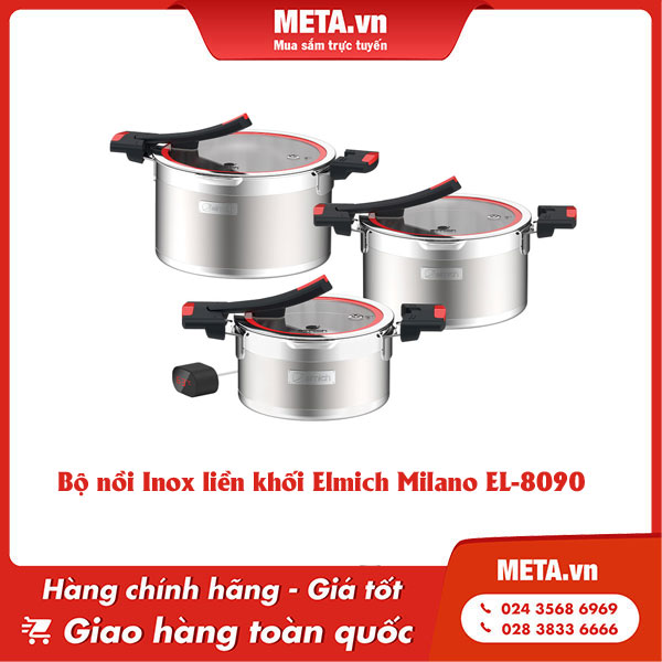 Bộ nồi Inox liền khối Elmich Milano EL-8090
