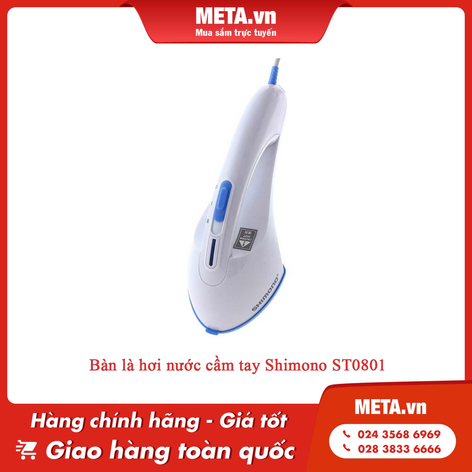 Bàn ủi hơi nước cầm tay du lịch Shimono ST0801
