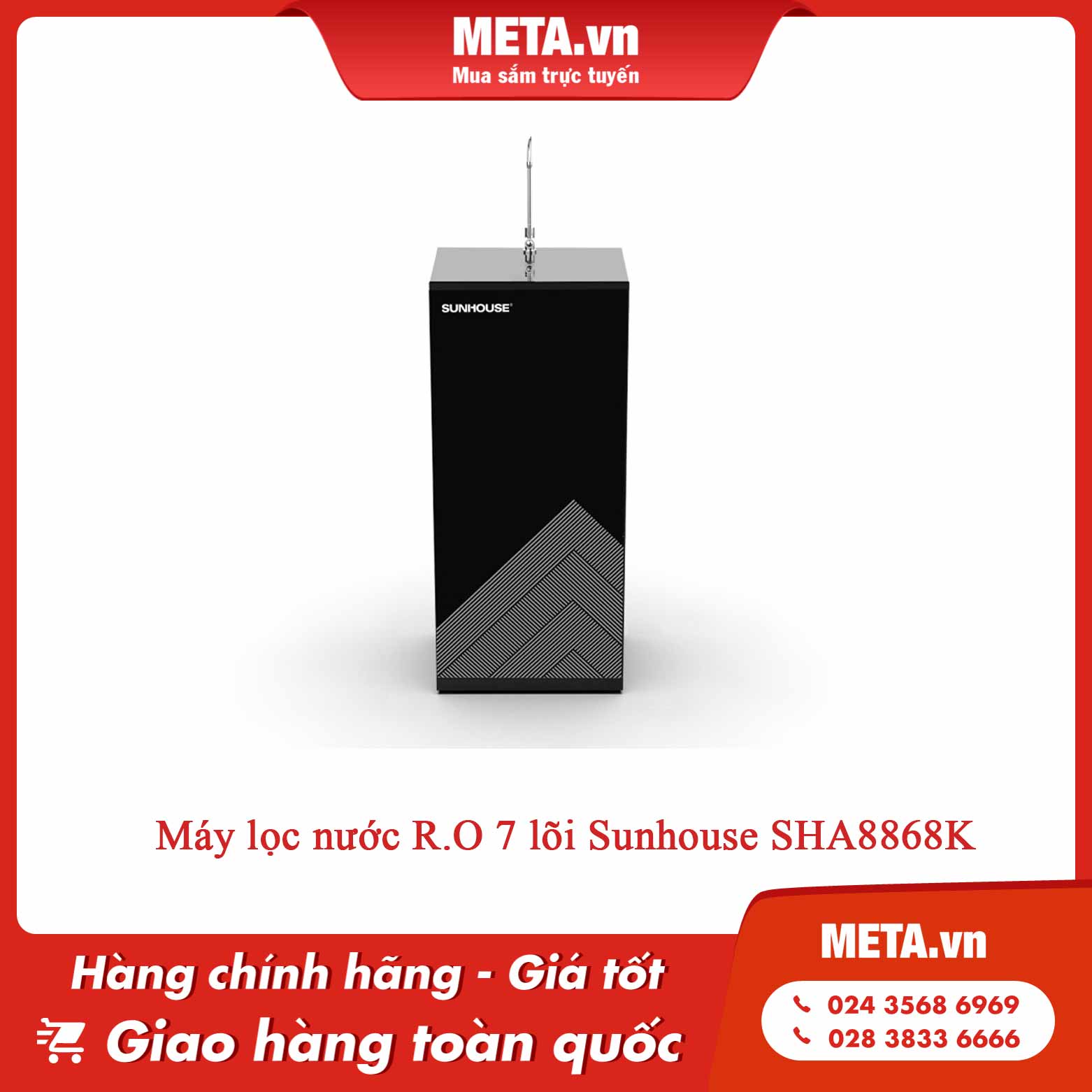 Máy lọc nước R.O 7 lõi Sunhouse SHA8868K