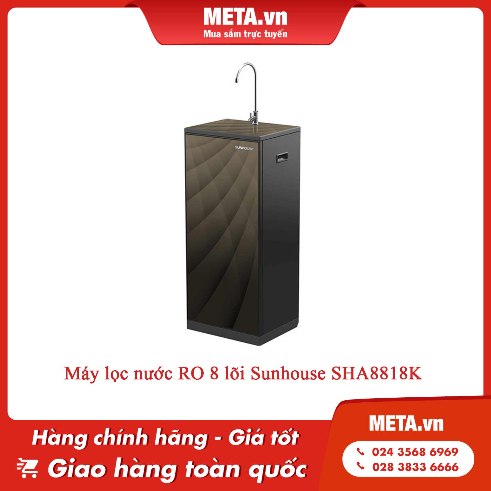 Máy lọc nước RO 8 lõi Sunhouse SHA8818K