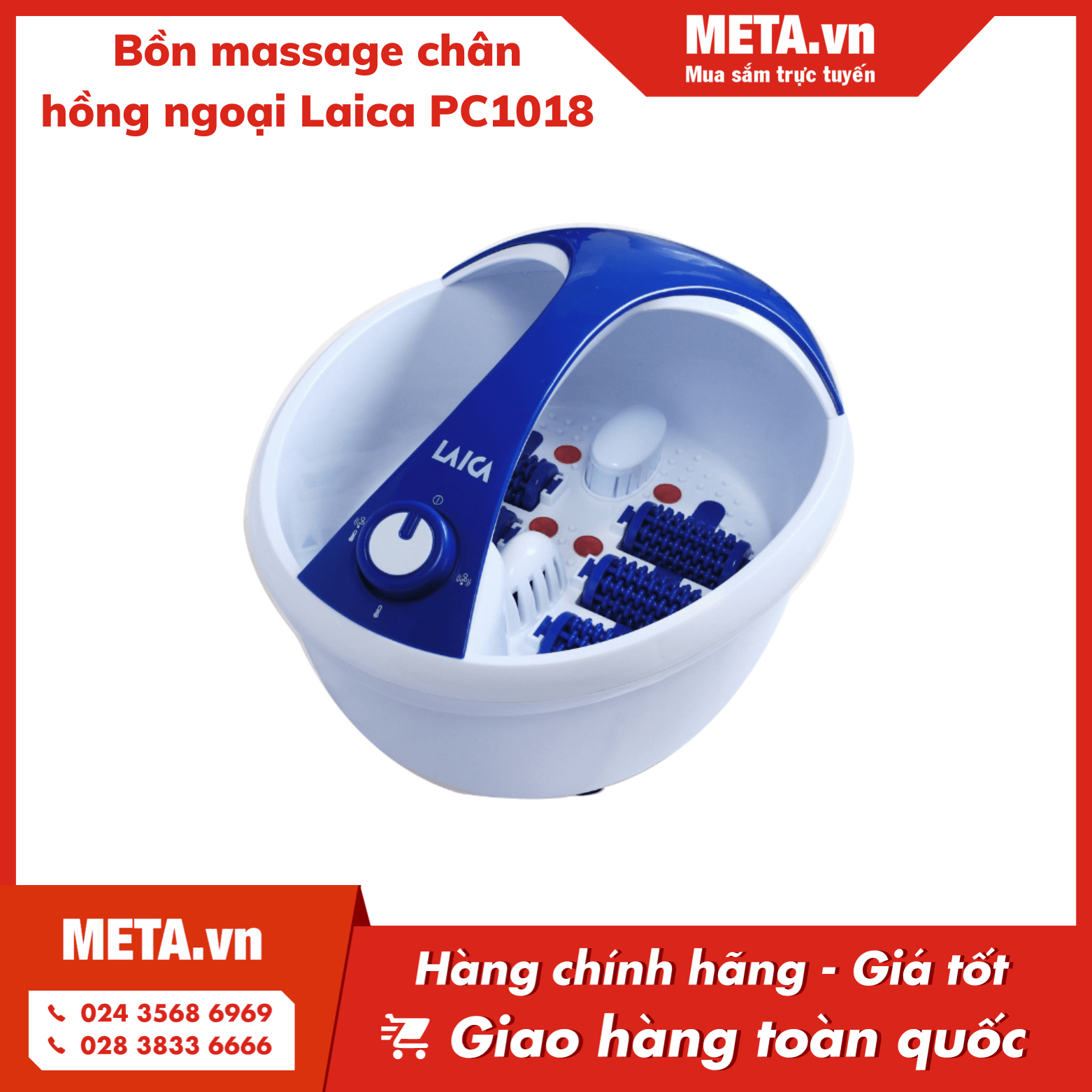 Bồn ngâm chân tự làm nóng Laica PC1018
