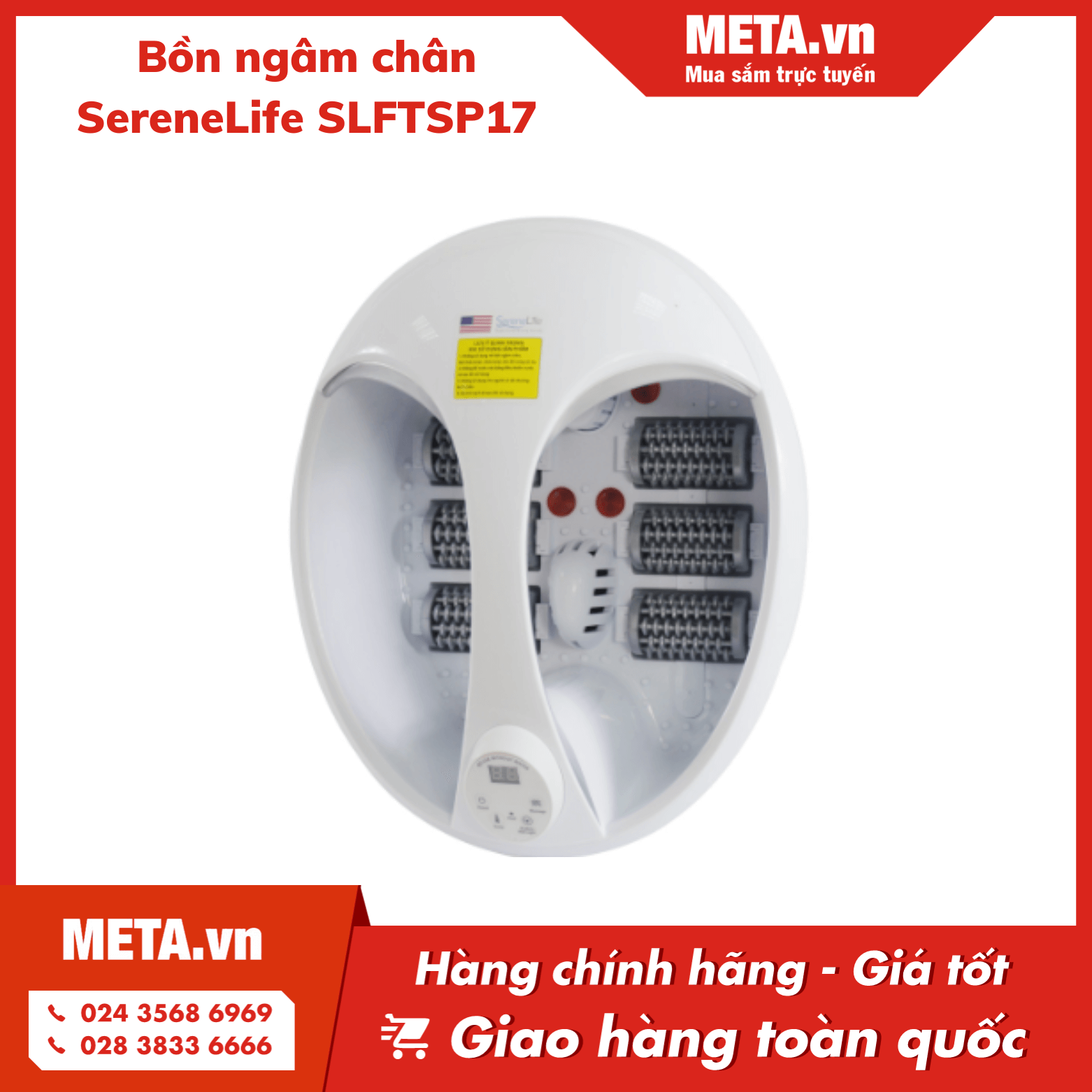Bồn ngâm chân làm nóng nước SereneLife SLFTSP17
