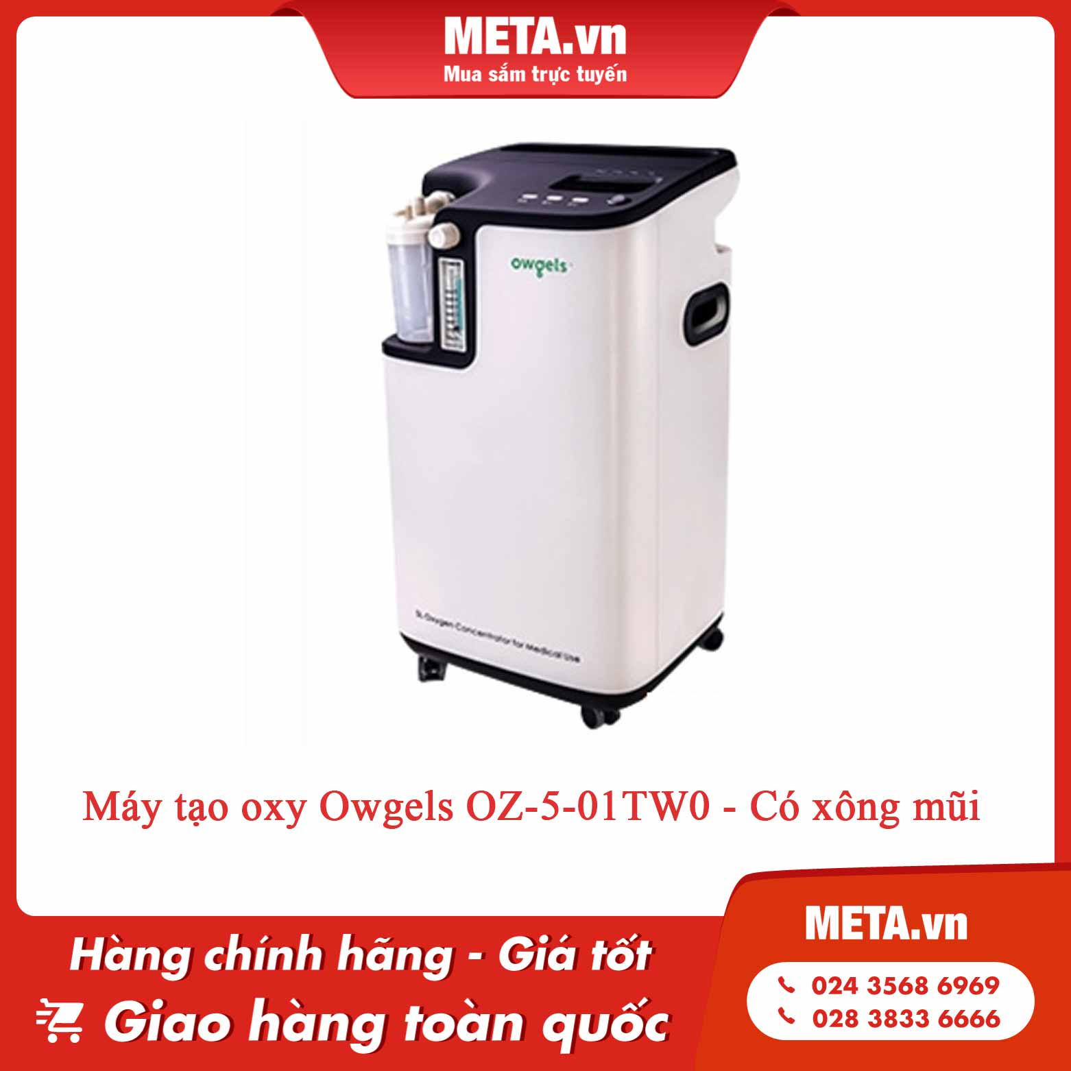 Máy tạo oxy Owgels OZ-5-01TW0 - Có xông mũi