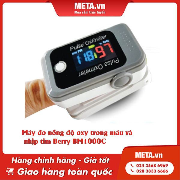 Máy đo nồng độ oxy trong máu và nhịp tim Berry BM1000C