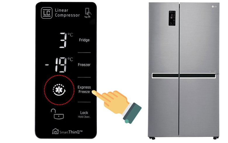 Cách điều chỉnh nhiệt độ tủ lạnh LG bằng bảng điều khiển