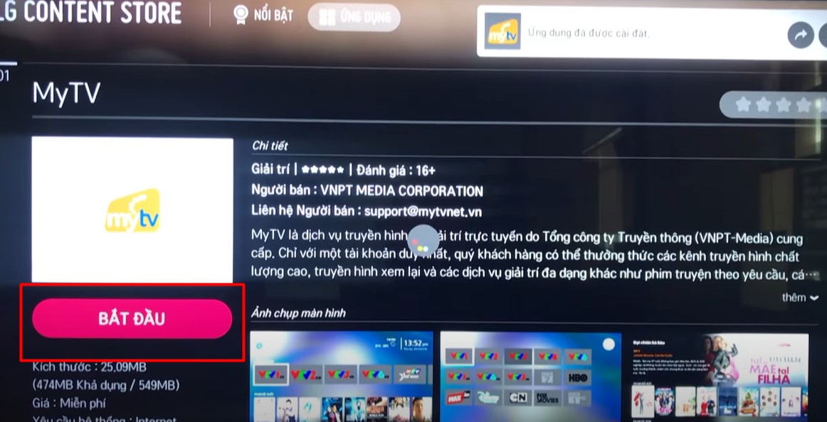 Cài đặt MyTV cho tivi LG