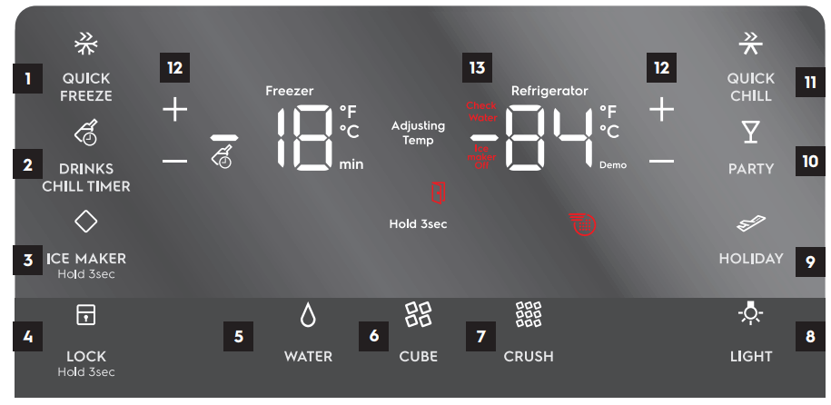Cách điều chỉnh nhiệt độ tủ lạnh Electrolux có bảng điều khiển cảm ứng