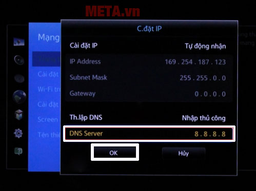 Đổi DNS của Google cho tivi Sony