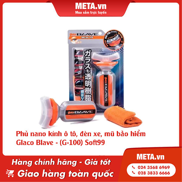 Phủ nano kính ô tô, đèn xe, mũ bảo hiểm Glaco Blave - Soft99