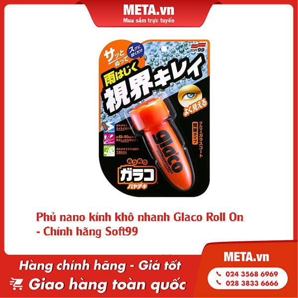 Phủ nano kính khô nhanh Glaco Roll On