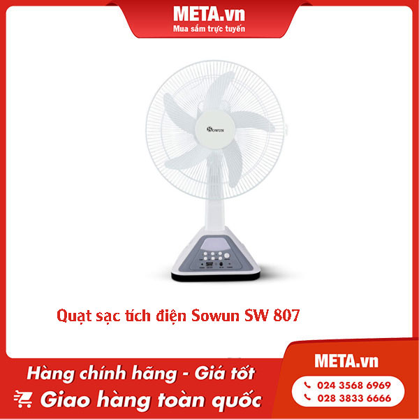 Quạt sạc tích điện Sowun SW 807