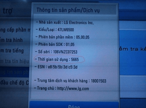 Cách kiểm tra tivi LG chính hãng bằng thông tin trên máy