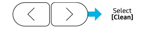 Di chuyển phím bấm sang trái hoặc sang phải để chọn chế độ tự vệ sinh điều hòa Samsung